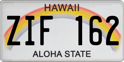 HI license plate ZIF162