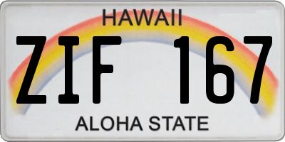 HI license plate ZIF167