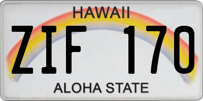 HI license plate ZIF170
