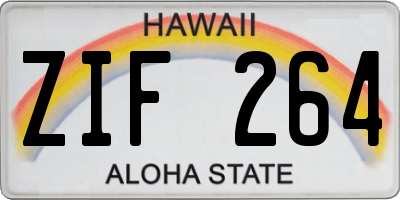 HI license plate ZIF264