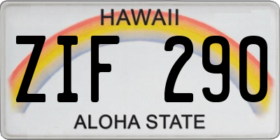 HI license plate ZIF290