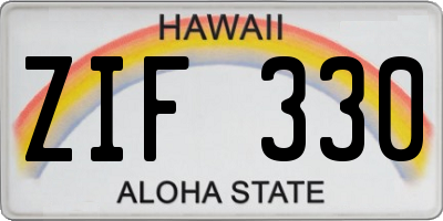 HI license plate ZIF330