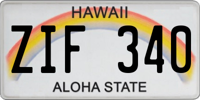 HI license plate ZIF340