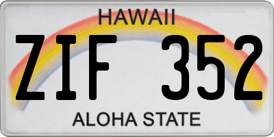 HI license plate ZIF352