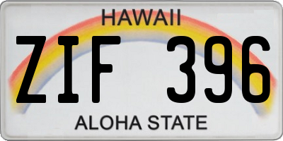 HI license plate ZIF396