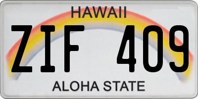HI license plate ZIF409