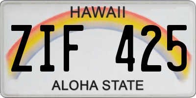 HI license plate ZIF425