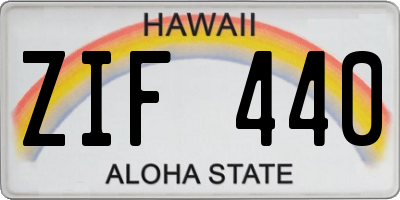 HI license plate ZIF440