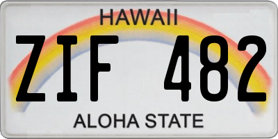 HI license plate ZIF482