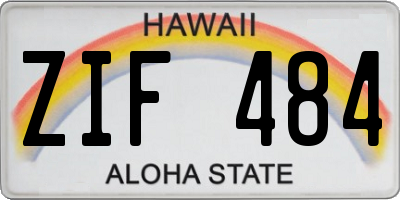 HI license plate ZIF484