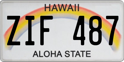 HI license plate ZIF487
