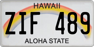 HI license plate ZIF489