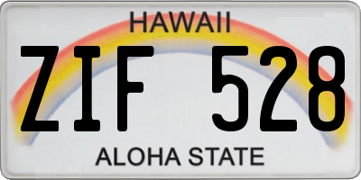 HI license plate ZIF528