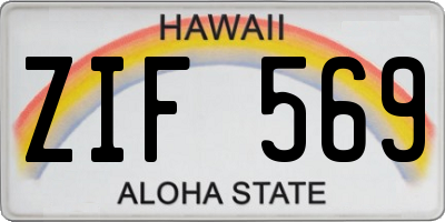HI license plate ZIF569