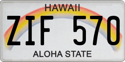 HI license plate ZIF570