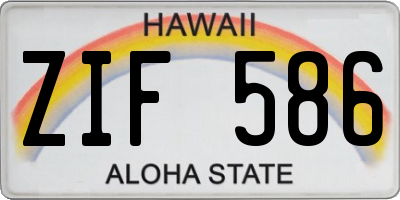HI license plate ZIF586