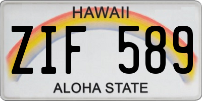 HI license plate ZIF589