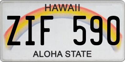 HI license plate ZIF590