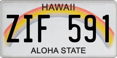 HI license plate ZIF591