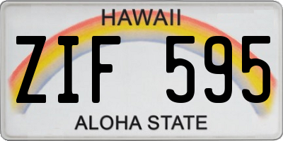 HI license plate ZIF595