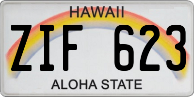 HI license plate ZIF623