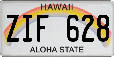 HI license plate ZIF628