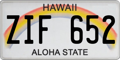 HI license plate ZIF652
