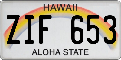 HI license plate ZIF653