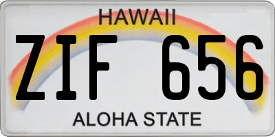 HI license plate ZIF656