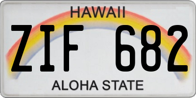 HI license plate ZIF682