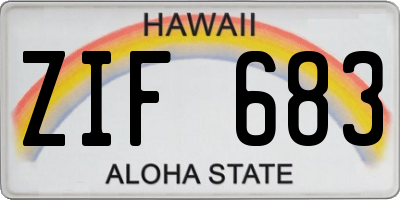 HI license plate ZIF683