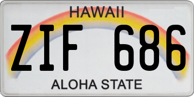 HI license plate ZIF686