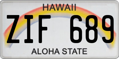 HI license plate ZIF689
