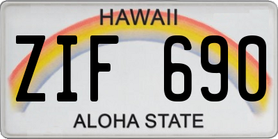 HI license plate ZIF690
