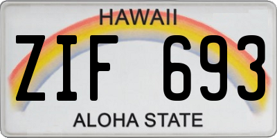 HI license plate ZIF693