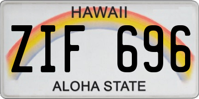 HI license plate ZIF696