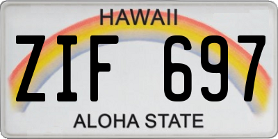 HI license plate ZIF697