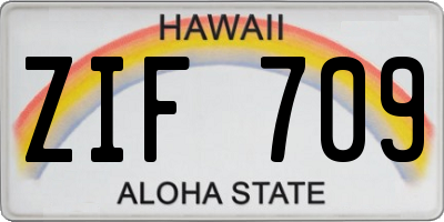 HI license plate ZIF709