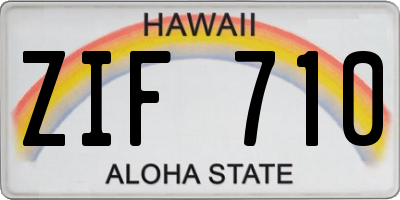 HI license plate ZIF710