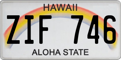 HI license plate ZIF746