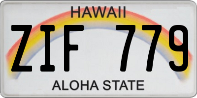 HI license plate ZIF779