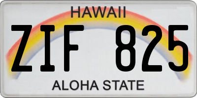HI license plate ZIF825