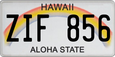 HI license plate ZIF856