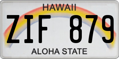 HI license plate ZIF879