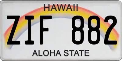 HI license plate ZIF882