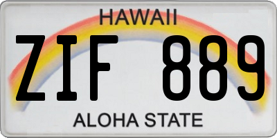 HI license plate ZIF889