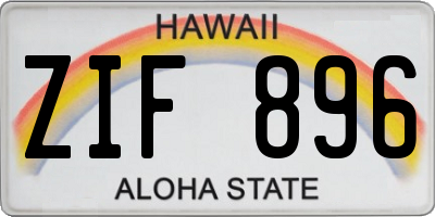 HI license plate ZIF896