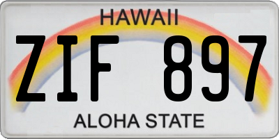 HI license plate ZIF897