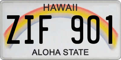 HI license plate ZIF901