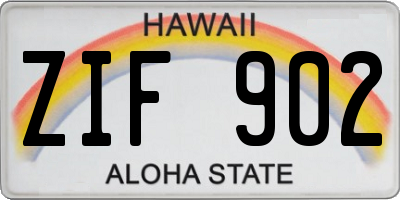 HI license plate ZIF902